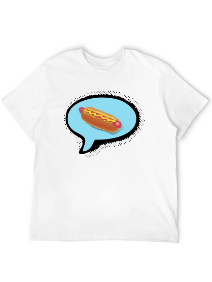 Hot Dog Thought Bubble Black T-Shirt