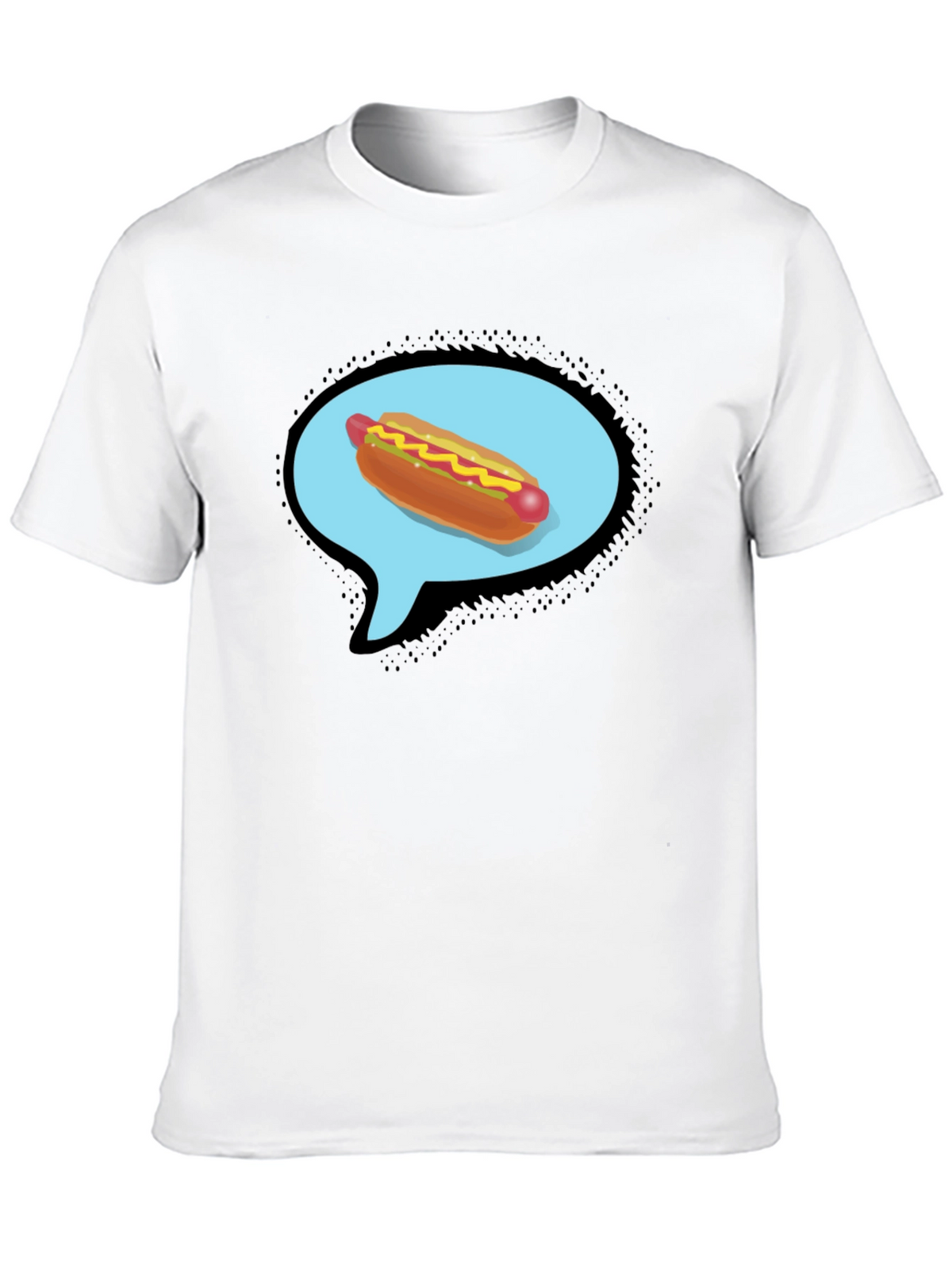 Hot Dog Thought Bubble Black T-Shirt