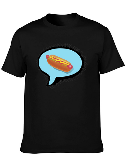 Hot Dog Thought Bubble Black T-Shirt