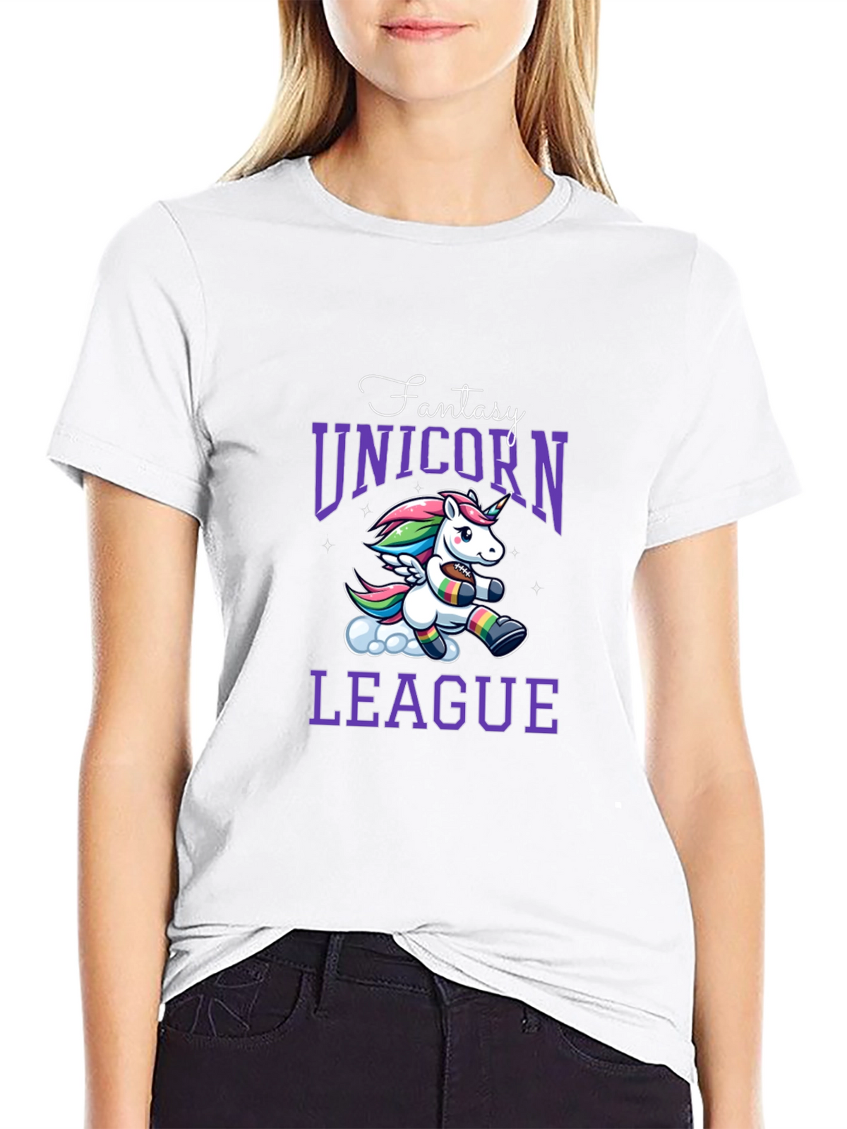 Fantasy Unicorn League Black T-Shirt