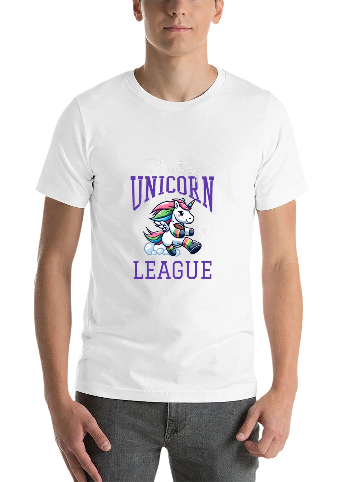 Fantasy Unicorn League Black T-Shirt