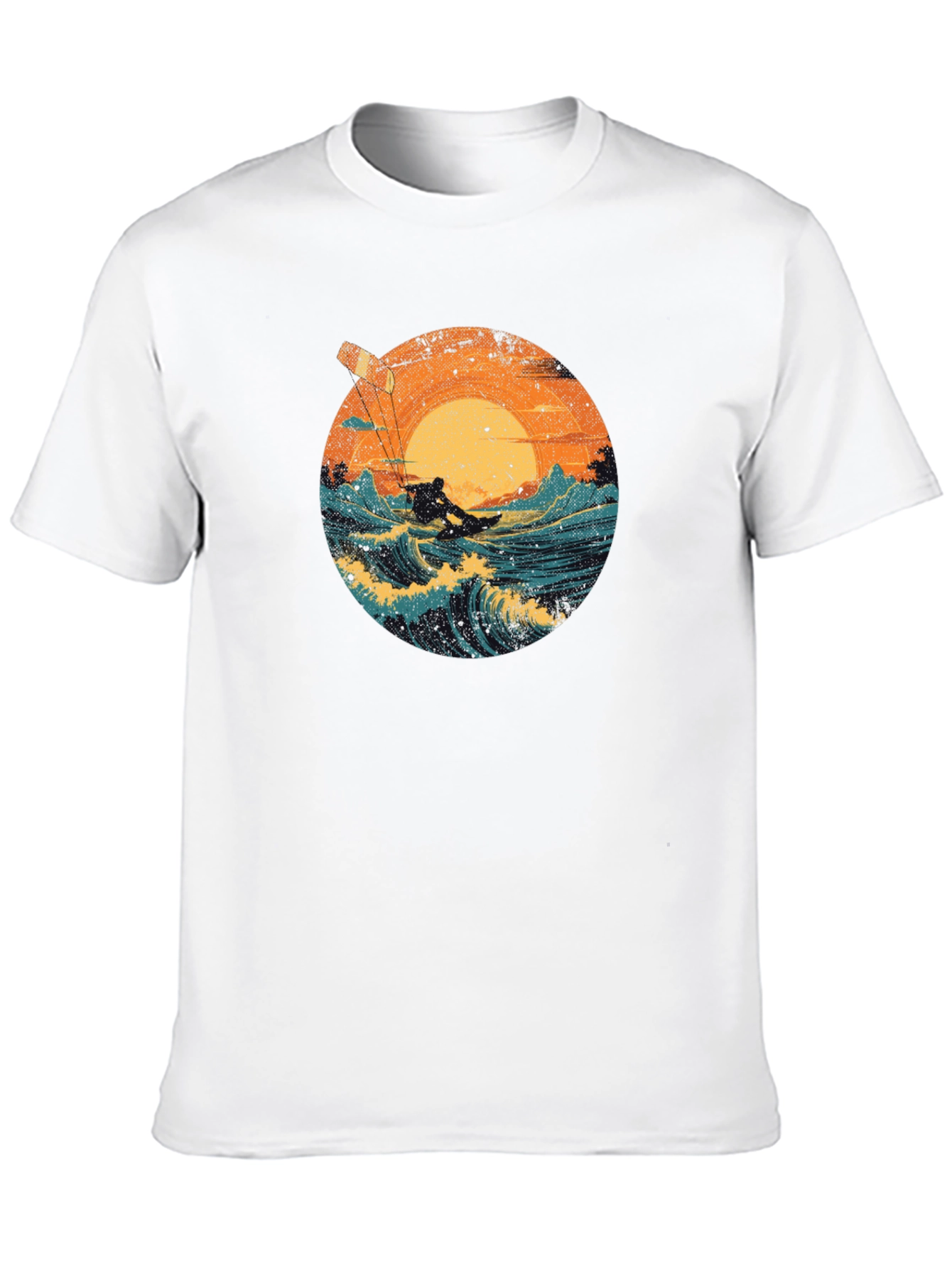 Surfer Graphic Tee - Black Cotton T-Shirt