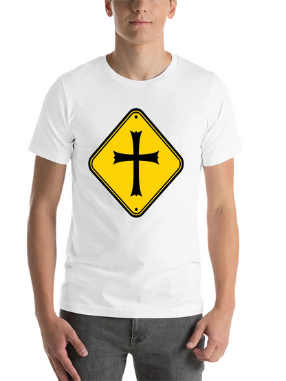 Crossroad Sign T-Shirt - Black Cotton Tee