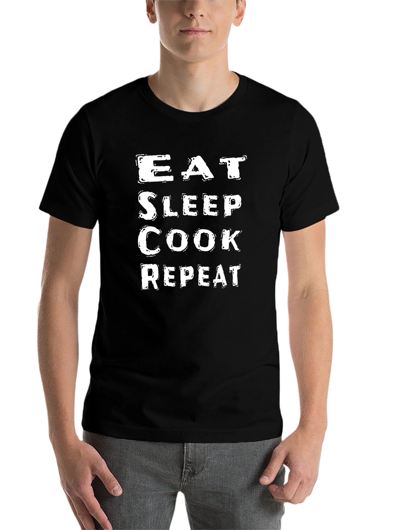 Eat Sleep Cook Repeat Black T-Shirt