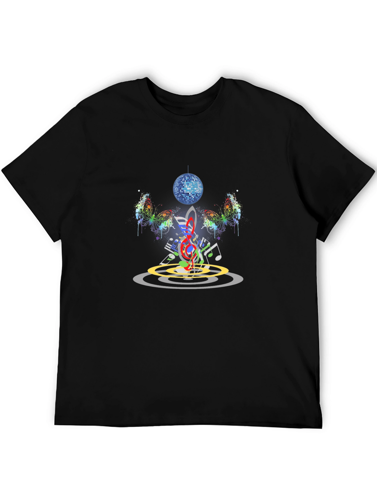 Music Butterfly Disco Ball Graphic Tee