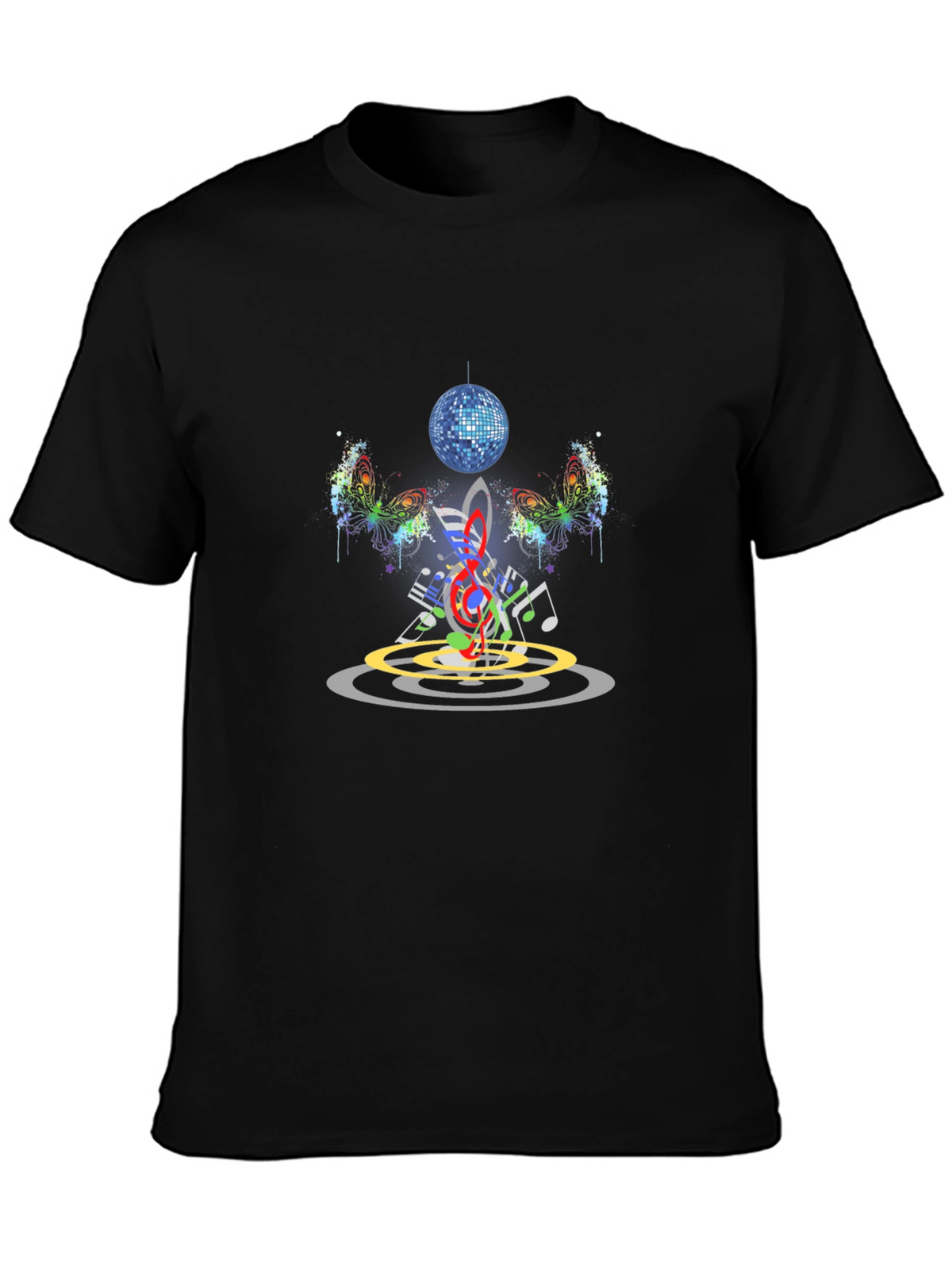 Music Butterfly Disco Ball Graphic Tee