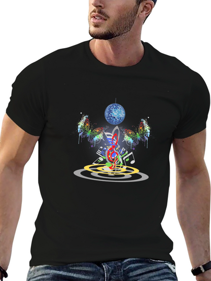 Music Butterfly Disco Ball Graphic Tee