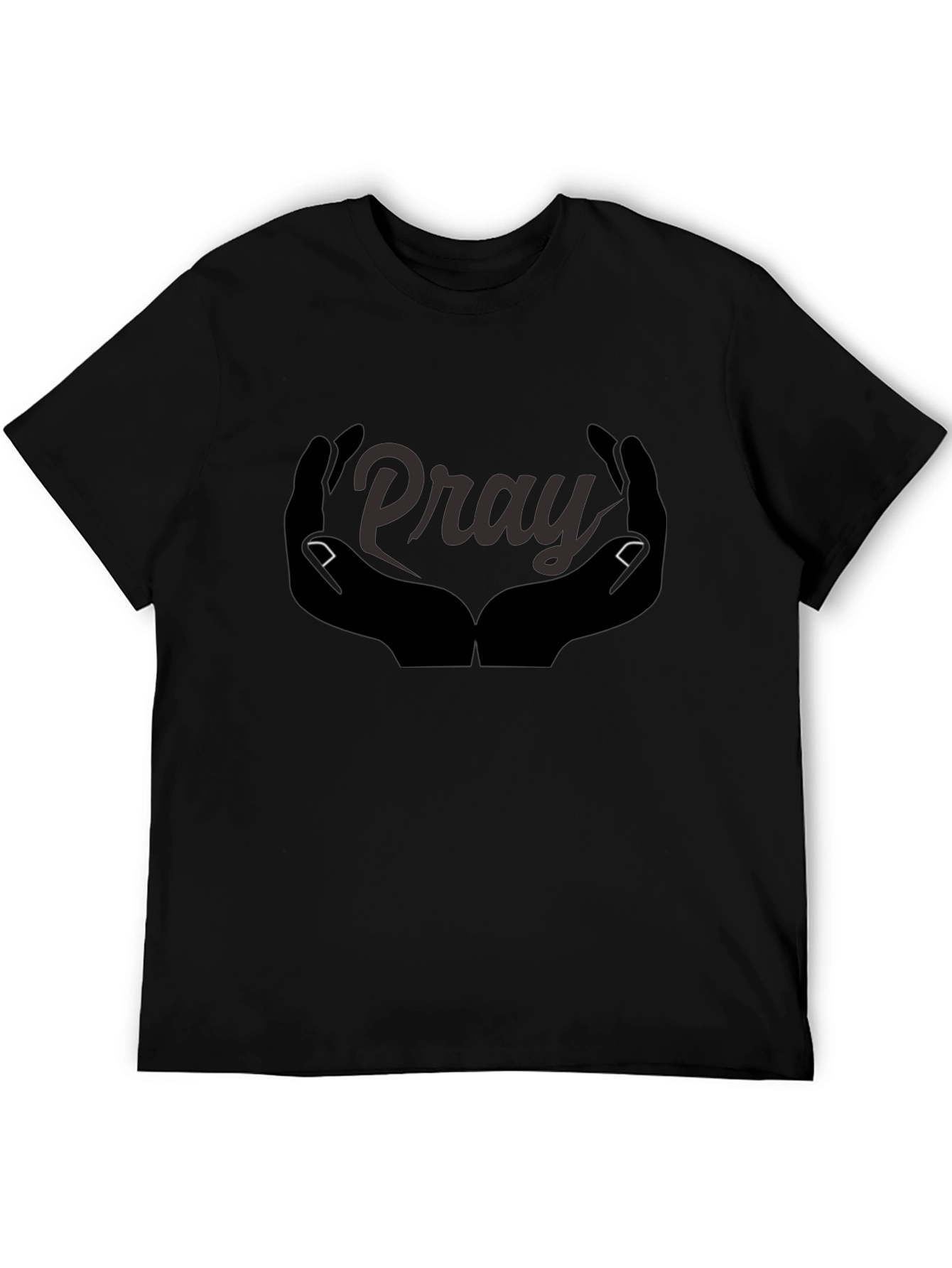 Pray Hands Graphic Tee - Black Cotton Comfort