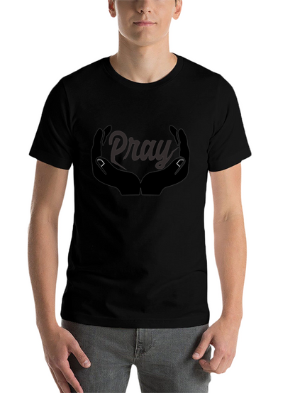 Pray Hands Graphic Tee - Black Cotton Comfort