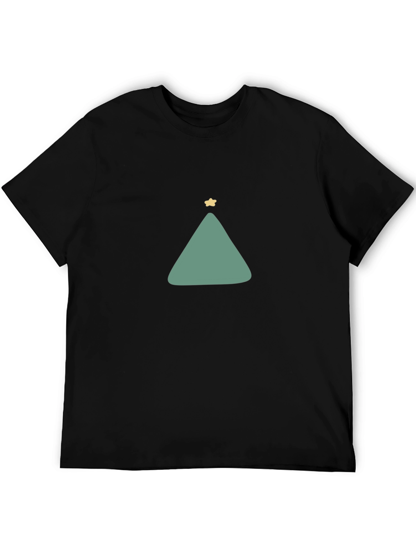 Minimalist Christmas Tree Graphic Tee - Black