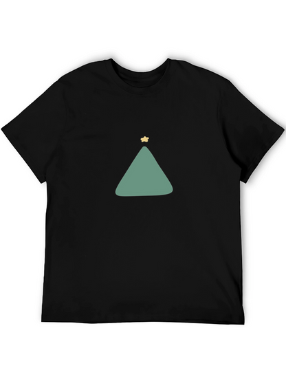 Minimalist Christmas Tree Graphic Tee - Black