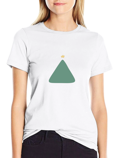 Minimalist Christmas Tree Graphic Tee - Black