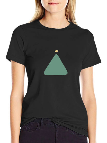 Minimalist Christmas Tree Graphic Tee - Black
