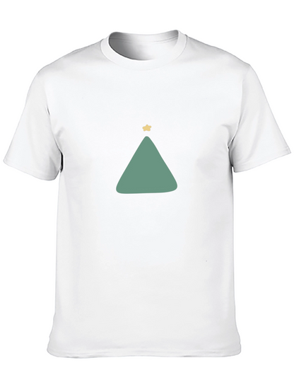 Minimalist Christmas Tree Graphic Tee - Black