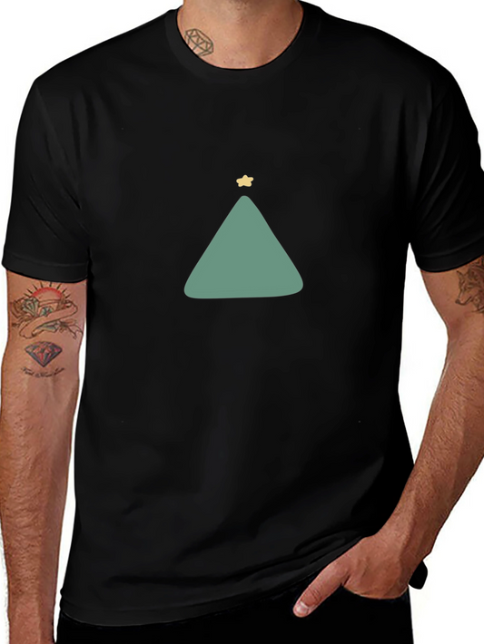 Minimalist Christmas Tree Graphic Tee - Black