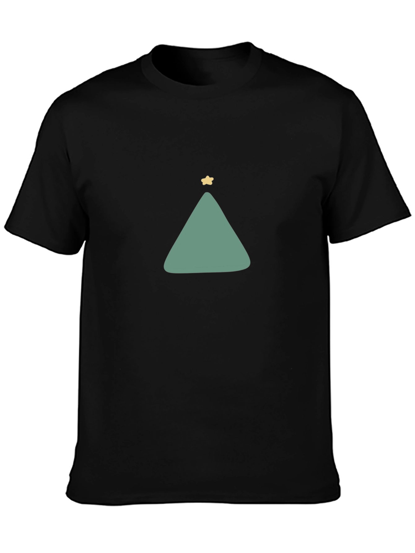 Minimalist Christmas Tree Graphic Tee - Black