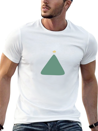 Minimalist Christmas Tree Graphic Tee - Black