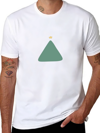 Minimalist Christmas Tree Graphic Tee - Black