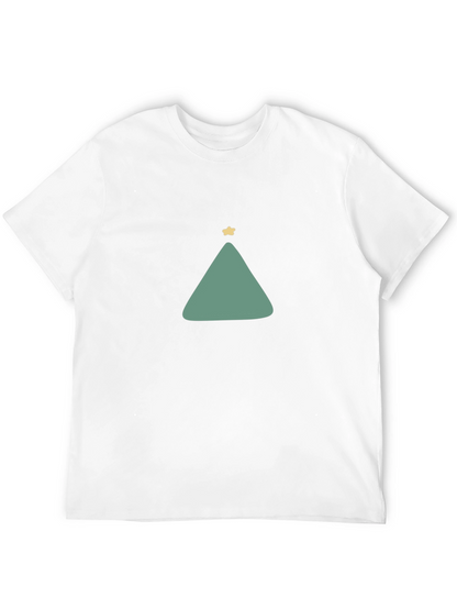 Minimalist Christmas Tree Graphic Tee - Black