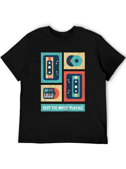Retro Music Lover T-Shirt - Keep the Music Playing