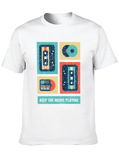 Retro Music Lover T-Shirt - Keep the Music Playing