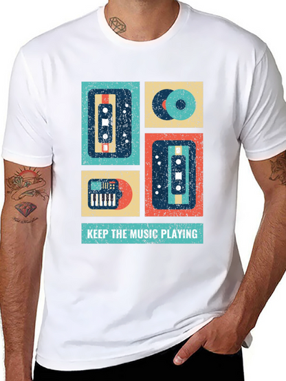 Retro Music Lover T-Shirt - Keep the Music Playing