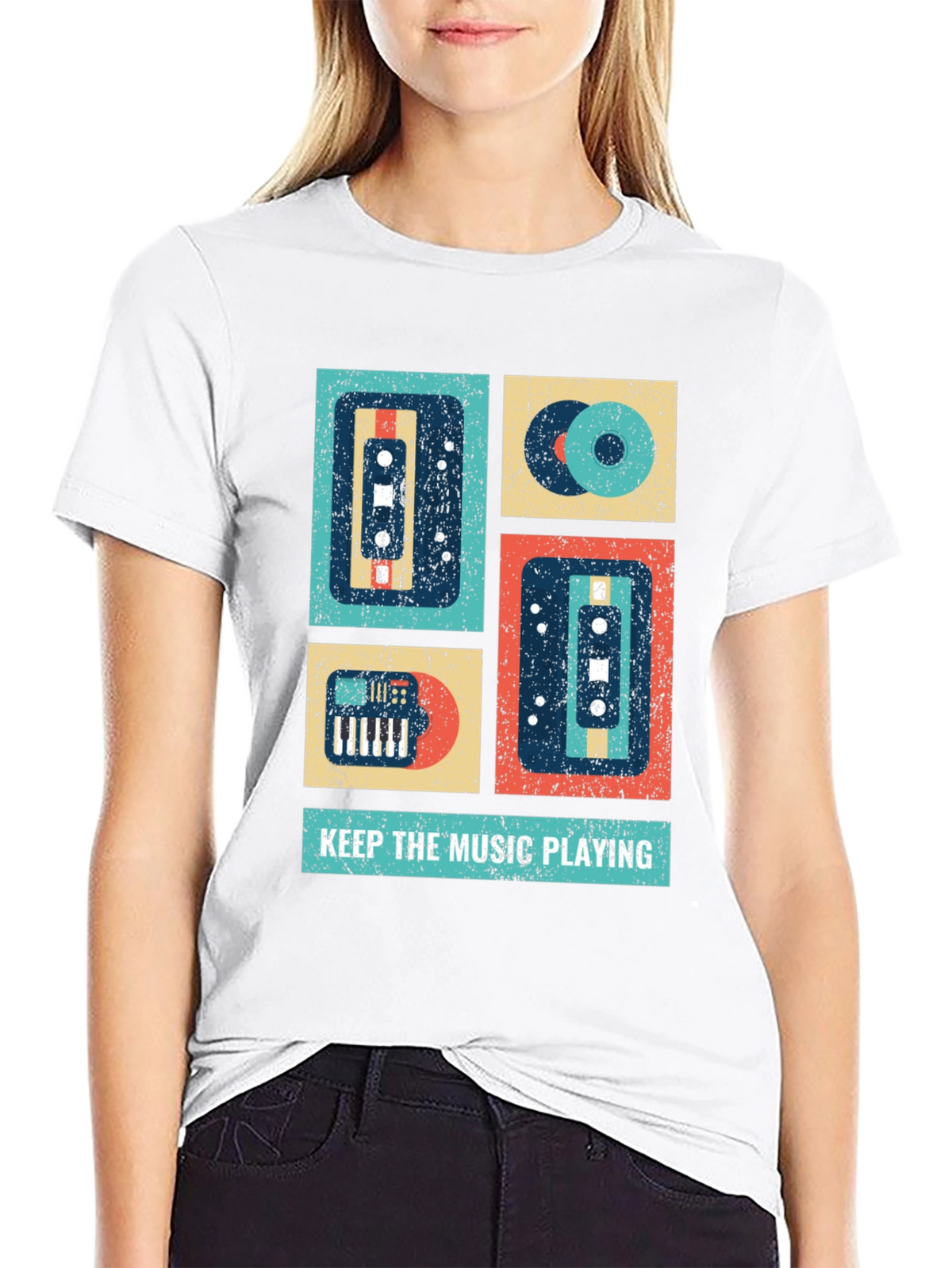 Retro Music Lover T-Shirt - Keep the Music Playing