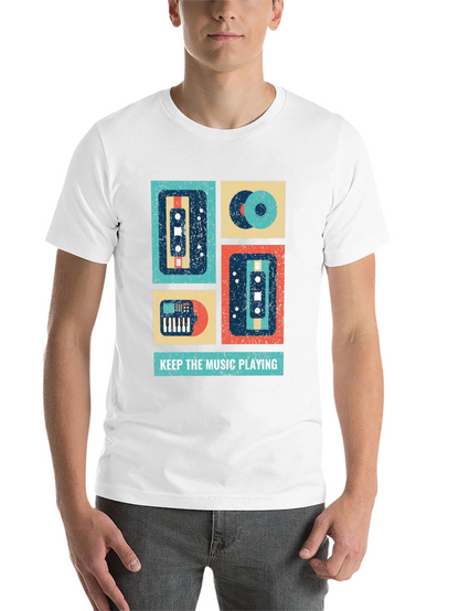 Retro Music Lover T-Shirt - Keep the Music Playing