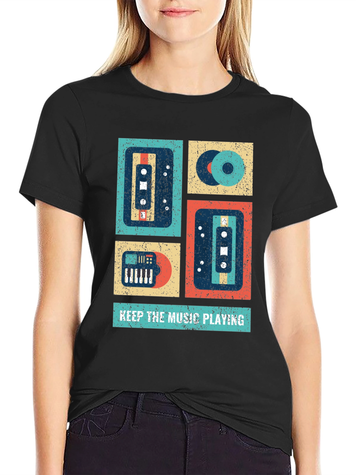 Retro Music Lover T-Shirt - Keep the Music Playing