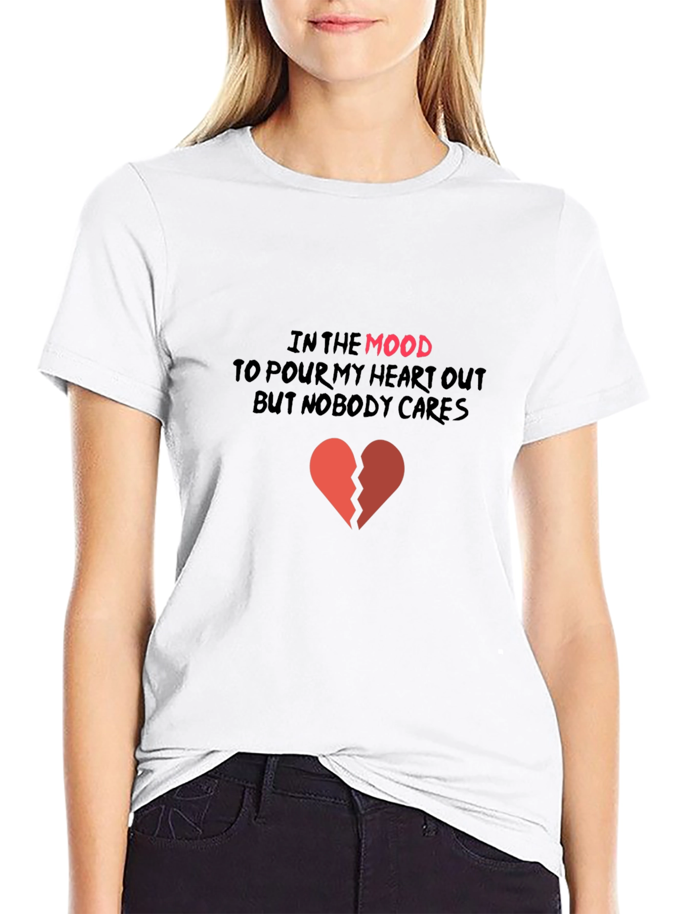 Heartbroken Mood Black Tee