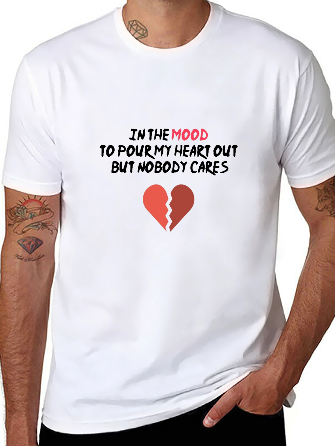 Heartbroken Mood Black Tee