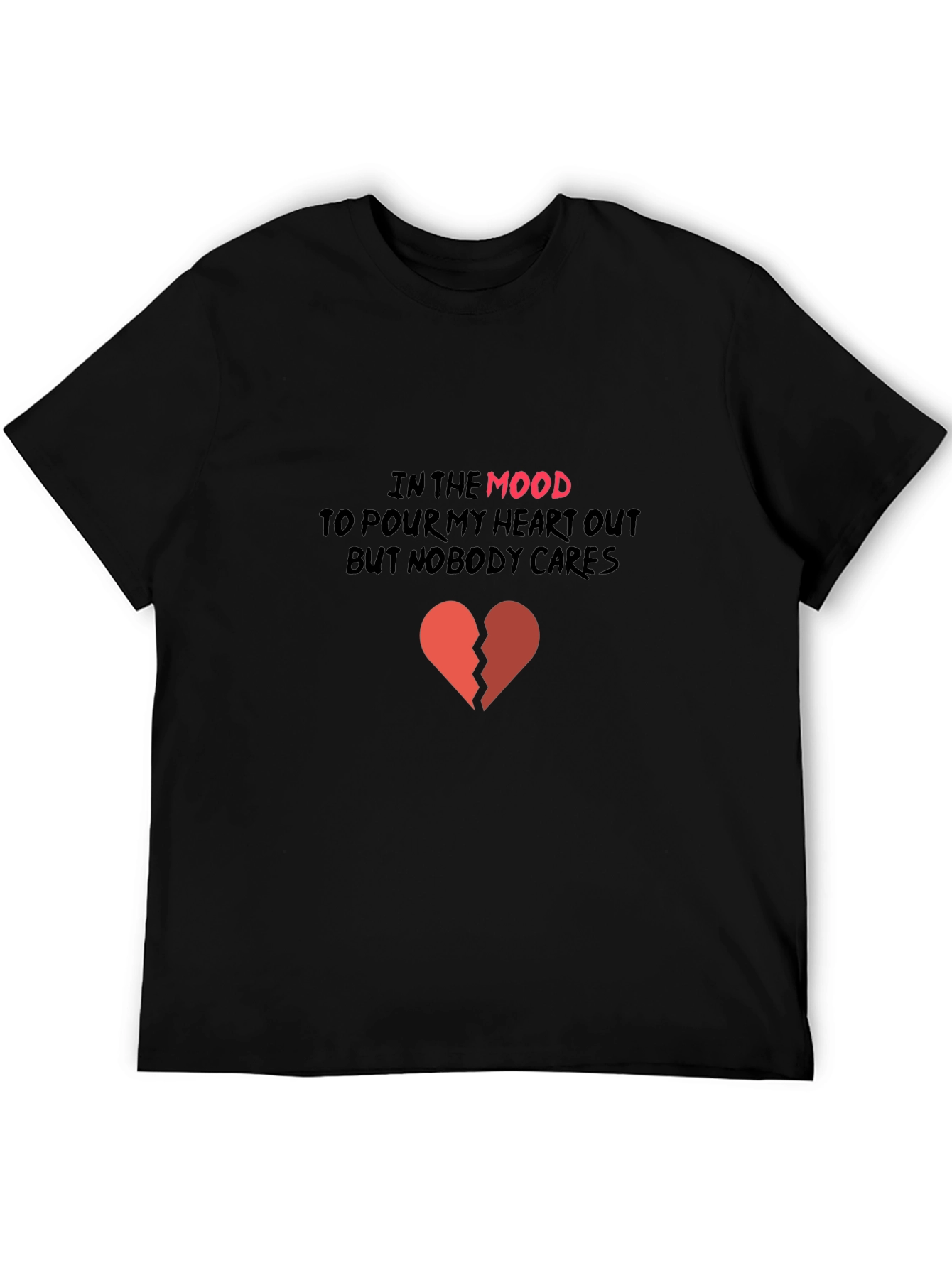 Heartbroken Mood Black Tee