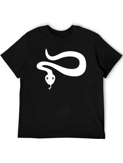 Snake Graphic Tee - Black Cotton T-Shirt