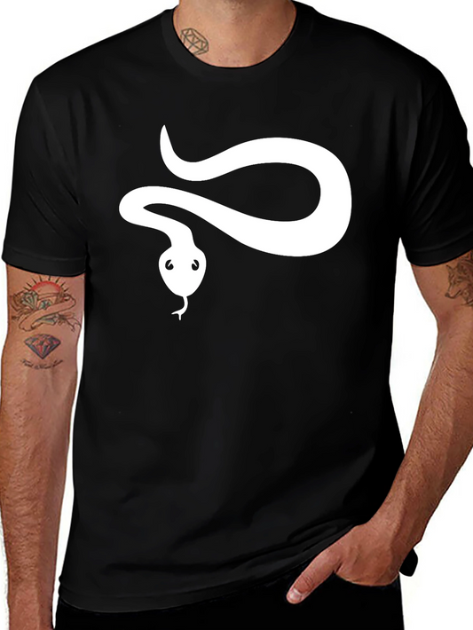 Snake Graphic Tee - Black Cotton T-Shirt