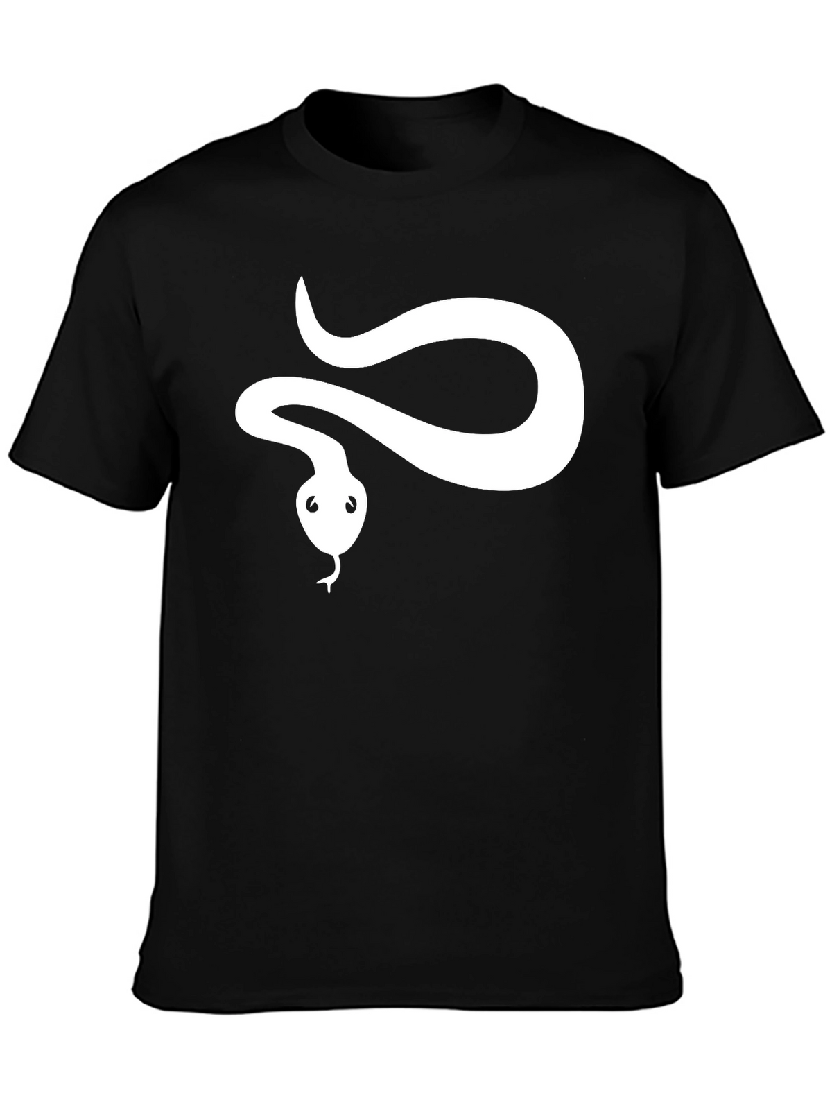Snake Graphic Tee - Black Cotton T-Shirt