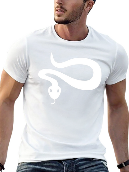 Snake Graphic Tee - Black Cotton T-Shirt