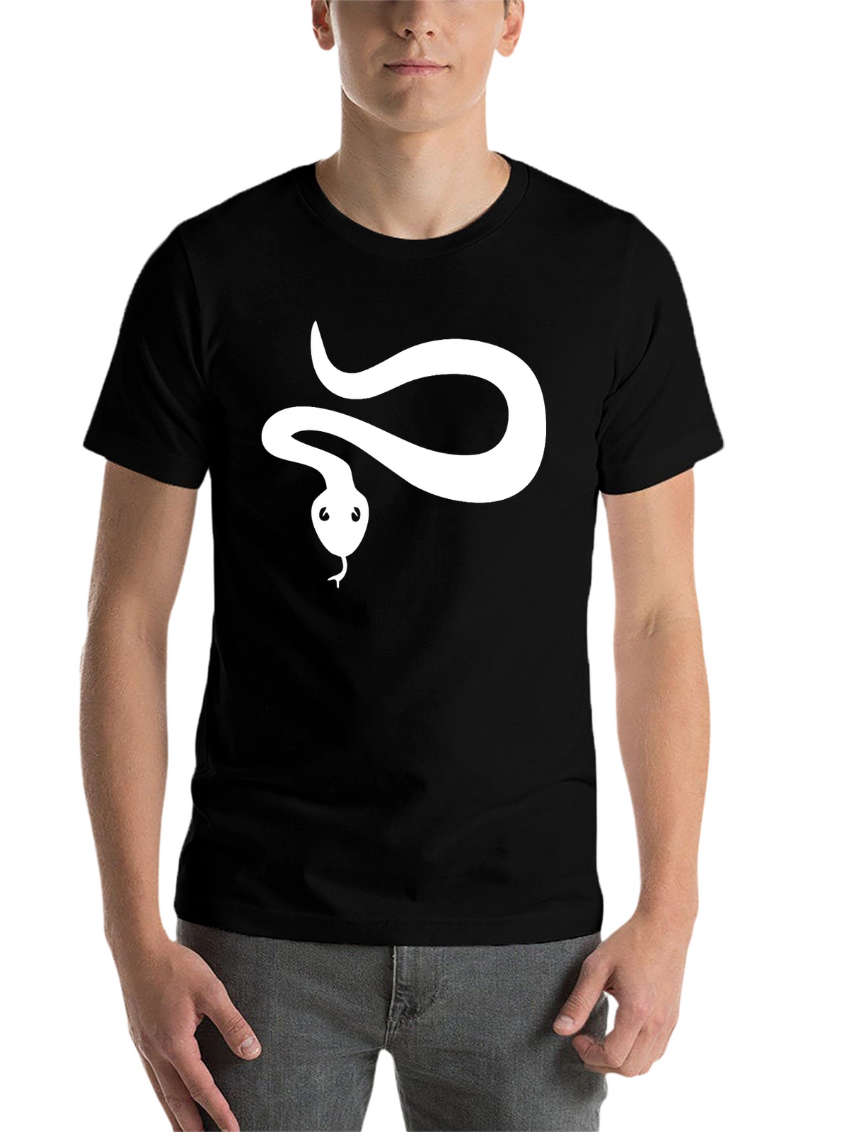 Snake Graphic Tee - Black Cotton T-Shirt