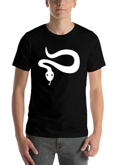 Snake Graphic Tee - Black Cotton T-Shirt