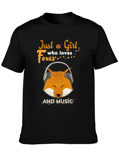 Just a Girl Who Loves Foxes & Music T-Shirt