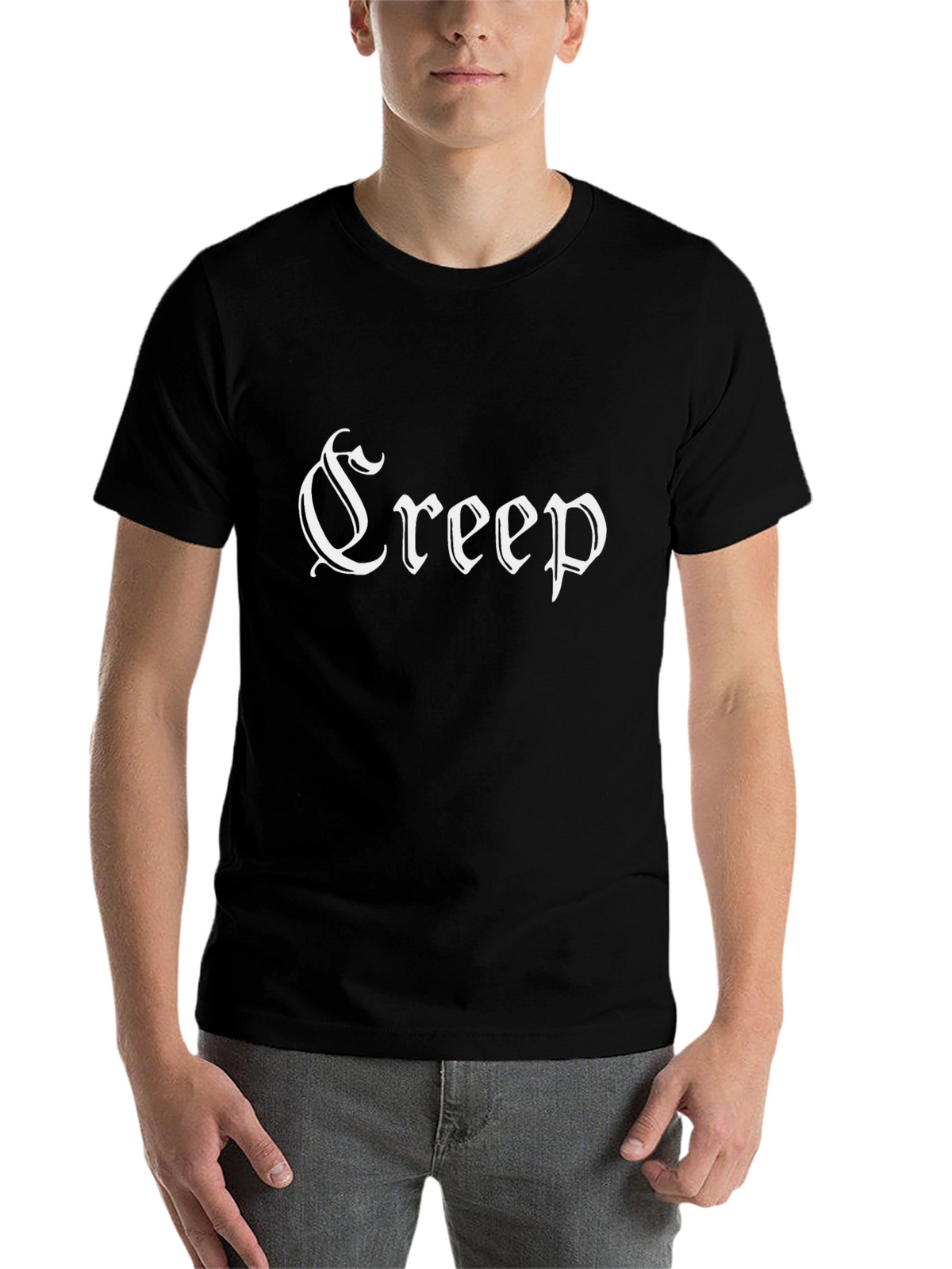 Creep Black T-Shirt - Gothic Text Design