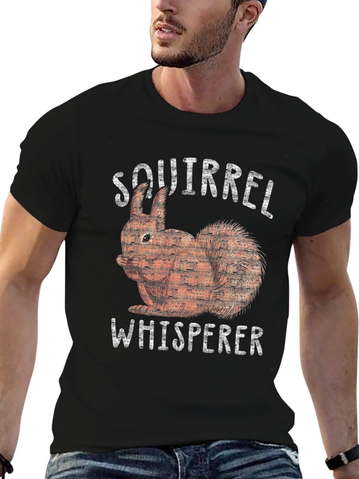 Squirrel Whisperer Graphic Tee - Black