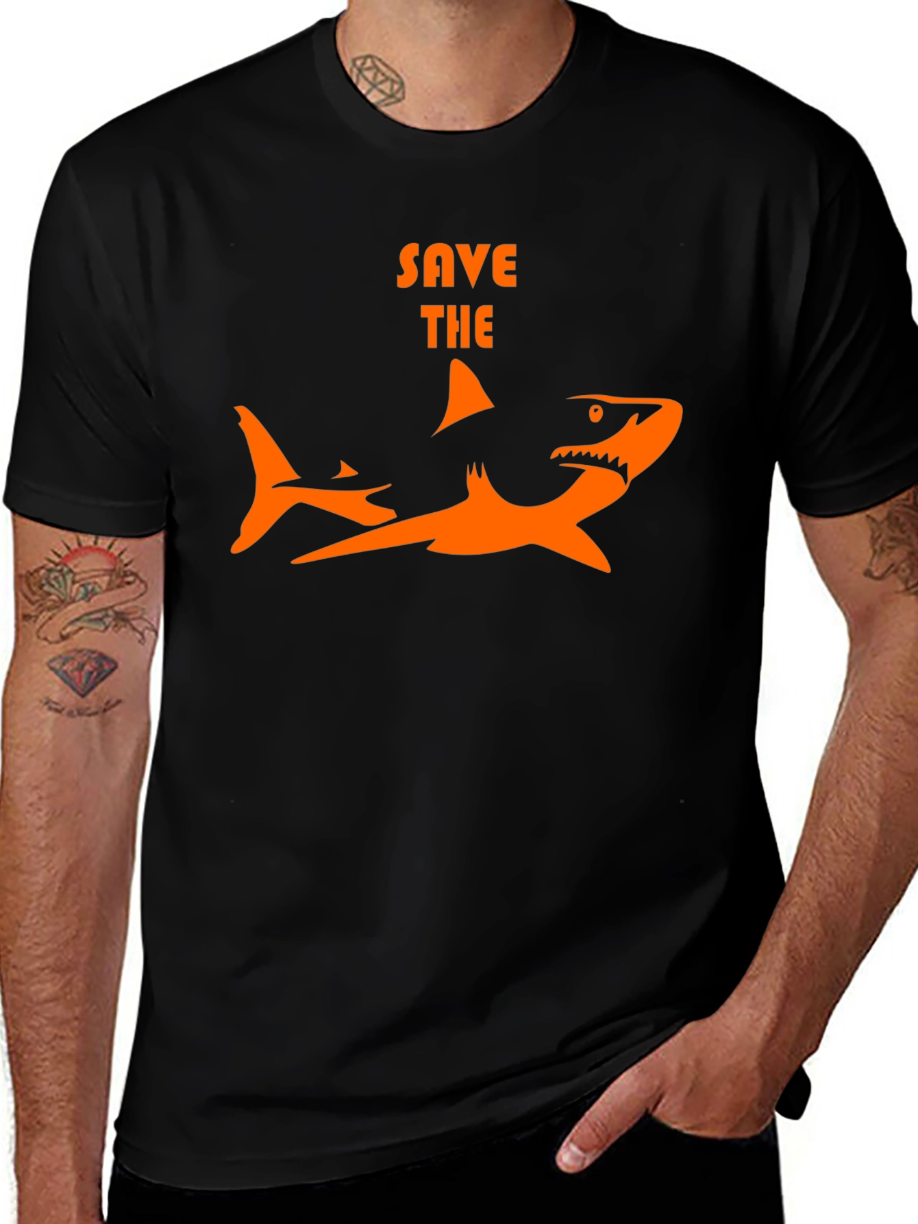 Save the Sharks Graphic Tee - Black
