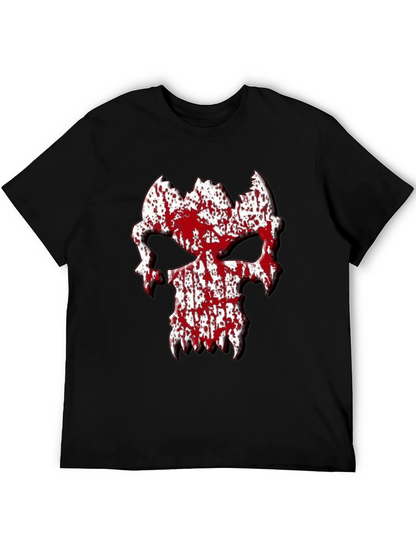 Blood Splatter Skull Graphic Tee - Black T-Shirt