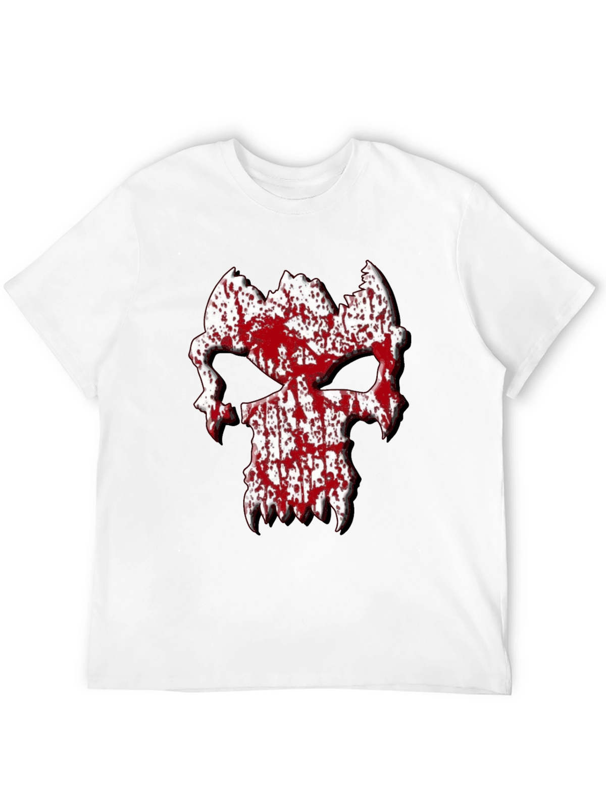 Blood Splatter Skull Graphic Tee - Black T-Shirt