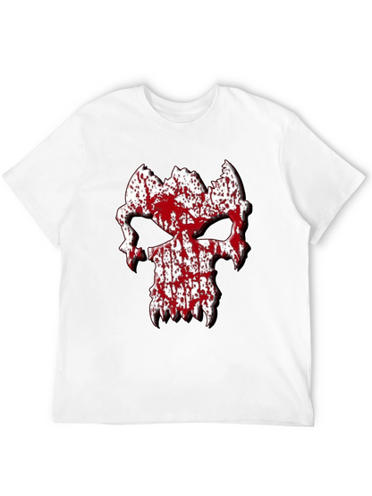 Blood Splatter Skull Graphic Tee - Black T-Shirt