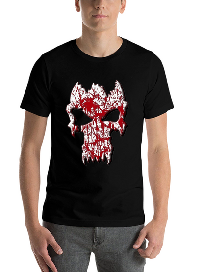 Blood Splatter Skull Graphic Tee - Black T-Shirt
