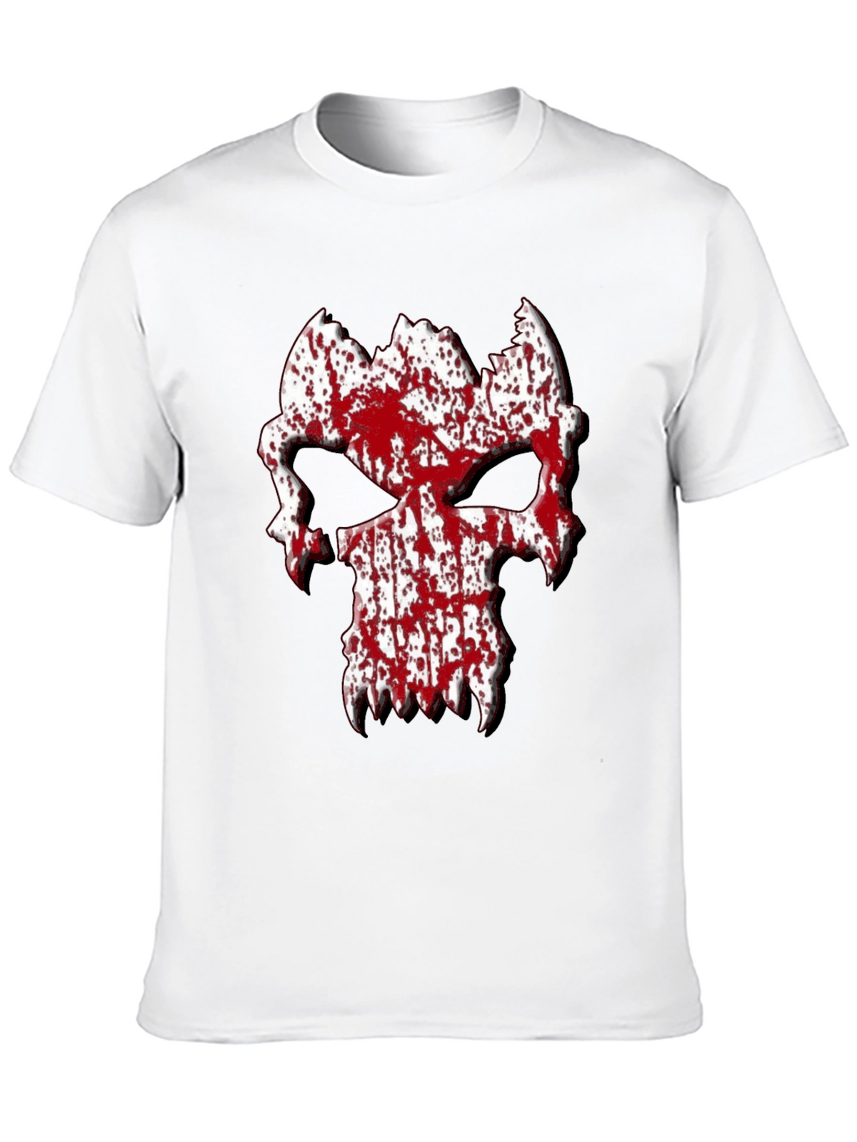 Blood Splatter Skull Graphic Tee - Black T-Shirt