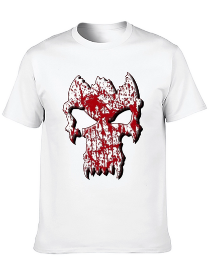 Blood Splatter Skull Graphic Tee - Black T-Shirt