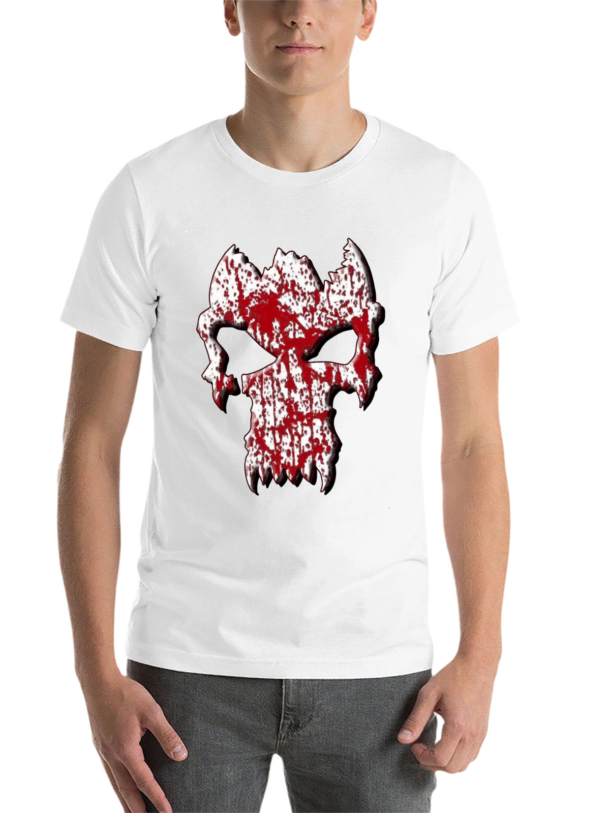 Blood Splatter Skull Graphic Tee - Black T-Shirt