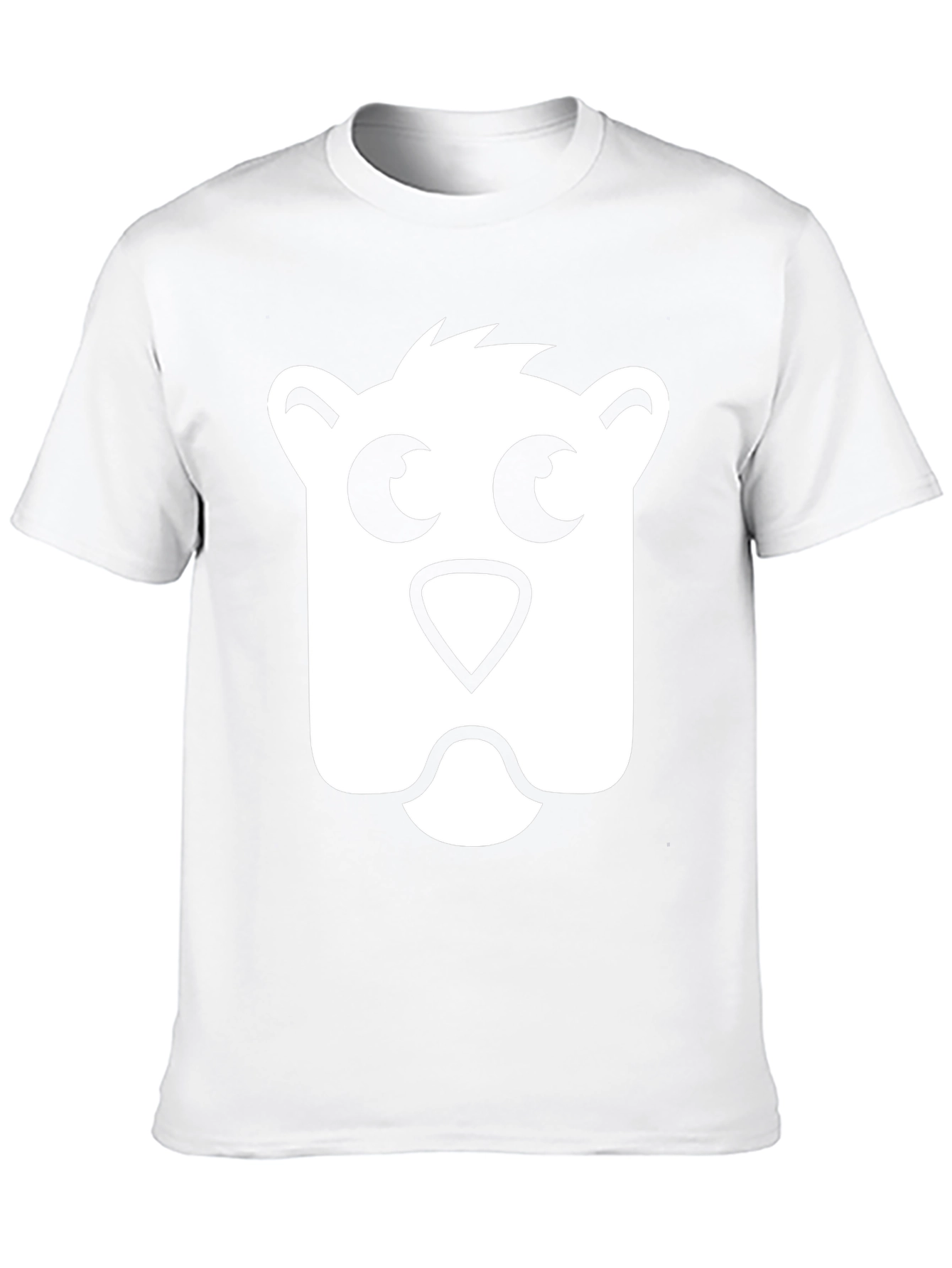 Bear Face Graphic Tee - Black Cotton T-Shirt